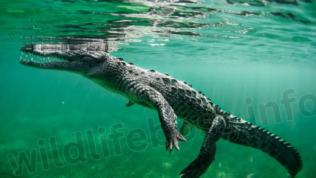 american-crocodile-swimming-underwater